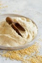 Hulled millet flour and grain Royalty Free Stock Photo