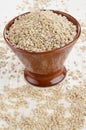 Hulled pearl barley in a bowl