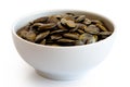 Hulled pumpkin seeds. Royalty Free Stock Photo