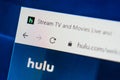 Hulu.com Web Site. Selective focus.