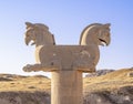 Huma Bird, Griffin-like column capital statuary