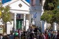 Our Lady of Candelaria virgin statue carried through procession - Humahuaca, Jujuy, Argentina Royalty Free Stock Photo