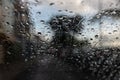 rain drops on car window Royalty Free Stock Photo