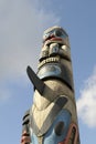 Human Above Killer Whale Above Indian Chief Holding Copper - Carver: Francis Horne 1986. Cowichan Valley, Vancouver Island,