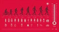 Human Activity Evolution Timeline with Health and Hydration Icons Royalty Free Stock Photo
