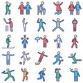 Human Activity vector icons set every single icon can be easily modified or edited Royalty Free Stock Photo