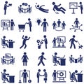 Human Activity vector icons set every single icon can be easily modified or edited