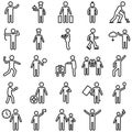 Human Activity vector icons set every single icon can be easily modified or edited Royalty Free Stock Photo