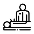 Human acupuncture and doctor icon vector outline illustration