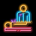 human acupuncture and doctor neon glow icon illustration