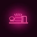 Human acupuncture with needles icon. Elements of SPA in neon style icons. Simple icon for websites, web design, mobile app, info