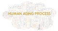 Human Aging Process typography word cloud create with the text only.