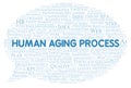 Human Aging Process typography word cloud create with the text only.