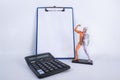 Human anatomical model, calculator and blank form