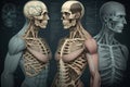 Human anatomy detail of muscle and bone structure created by generative AI