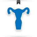 Human anatomy. Uterus sign. Vector. Royalty Free Stock Photo