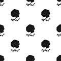 Human ancient bones icon in black style isolated on white background. Stone age pattern.