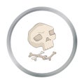 Human ancient bones icon in cartoon style isolated on white background.