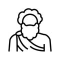 human ancient greece line icon vector illustration