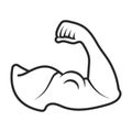 the human arm muscle strength or biceps brachii line art icon