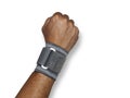 Human arm with a wristband