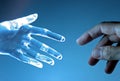 Human and artifical hand