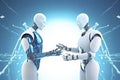 Human And Artificial Intelligence Cooperating Concept stock illustration Royalty Free Stock Photo