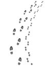 Human bare footsteps