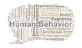 Human Behavior Word Cloud. Core Concepts in Psychological and Behavioral Sciences Royalty Free Stock Photo