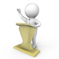 A human behind a podium - a 3d image