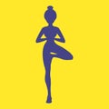Human being main energetic center icon set with body silhouette doing yoga pose. EPS10 vector.