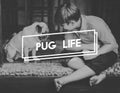 Human Bestfriends Pug Life Concept Royalty Free Stock Photo