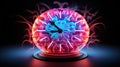 Human biological clock in form of brain with arrows in accordance with 24 hour circadian rhythms,sleep and wakefulness Royalty Free Stock Photo