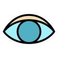 Human blind eye icon color outline vector