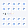 20 Human Blue Color icon Pack like done check avatar body human