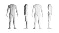 Human bodies with no head. Model on white background. Artificial