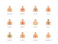 Human Body and Anatomy color icons on white Royalty Free Stock Photo