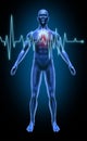 Human body heart beat monitoring rate stroke heart