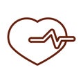 Human body heartbeat cardiology anatomy organ health line icon style