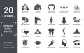 human.body.parts icon set. include creative elements as human lungs, human artery, male nose of a line, human teeth, big lips,