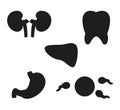 human body parts isolated silhouettes Royalty Free Stock Photo