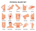 Injury Flat Set Royalty Free Stock Photo