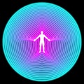 Human body qi soul aura spirit concept