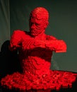 Human body in red. Made 100% of Lego Bricks. Royalty Free Stock Photo