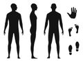 Human body silhouette of an adult male