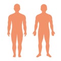 Human body silhouette, standing man vector illustration Royalty Free Stock Photo