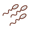 Human body sperm anatomy organ health line and fill icon