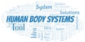 Human Body Systems typography vector word cloud. Royalty Free Stock Photo