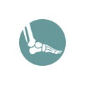 Human bone orthopedic Logo Concept Vector. Bone x-ray image of human joints. Anatomy skeleton flat design Template illustration. Royalty Free Stock Photo