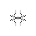 Human bone pain line icon